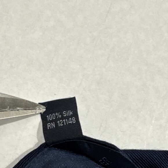 TOMMY HILFIGER Long Silk Mens Tie Made In USA REPP Yellow Blue Regimental Stripe - Picture 6 of 6